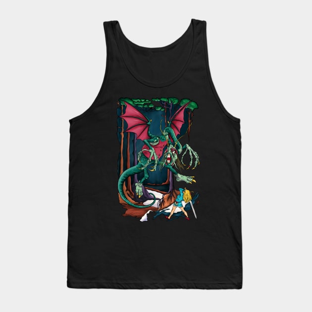 Alice fighting the Jabberwock, Through the looking glass book Tank Top by NadiaChevrel